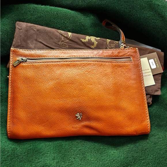 NWT Italian Leather Pratesi Firenze Raggioli 455 Bruce Clutch with Dust Bag - Picture 2 of 5